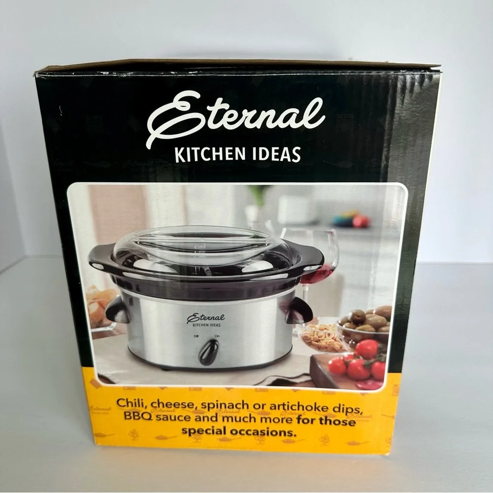 New In Box Eternal Kitchen Ideas Dual Slow Cooker 16 Oz Each Side Small Portable